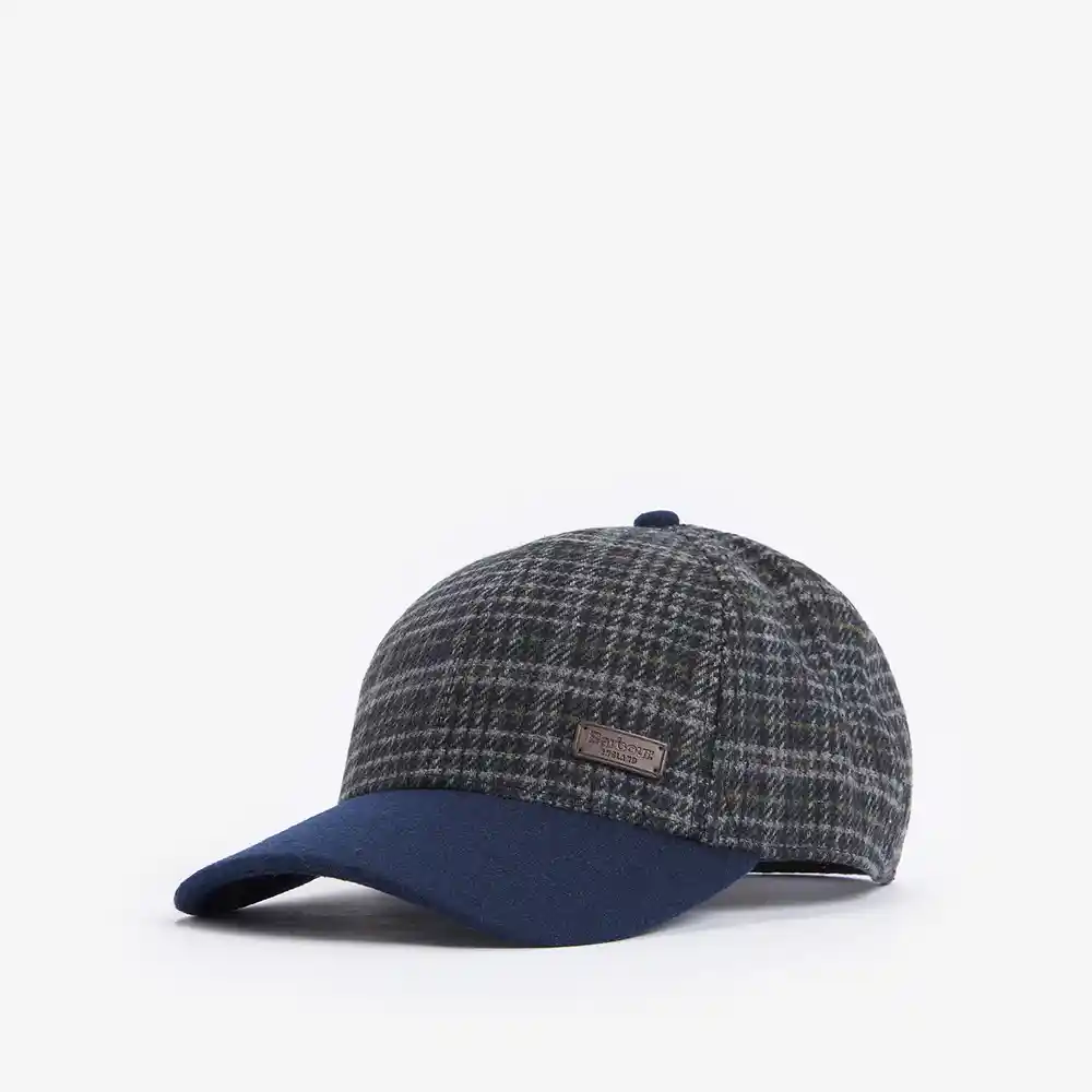 Barbour Mens Clyde Cap Navy Grey Plaid