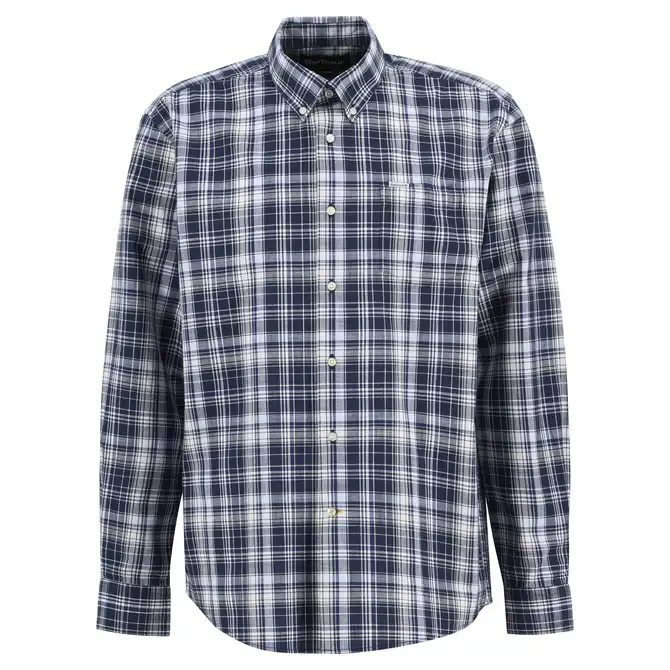 Barbour Mens Witton Checked Regular Shirt Navy