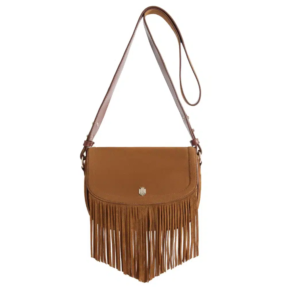 Fairfax & Favor Nashville Fringed Bag Tan Suede
