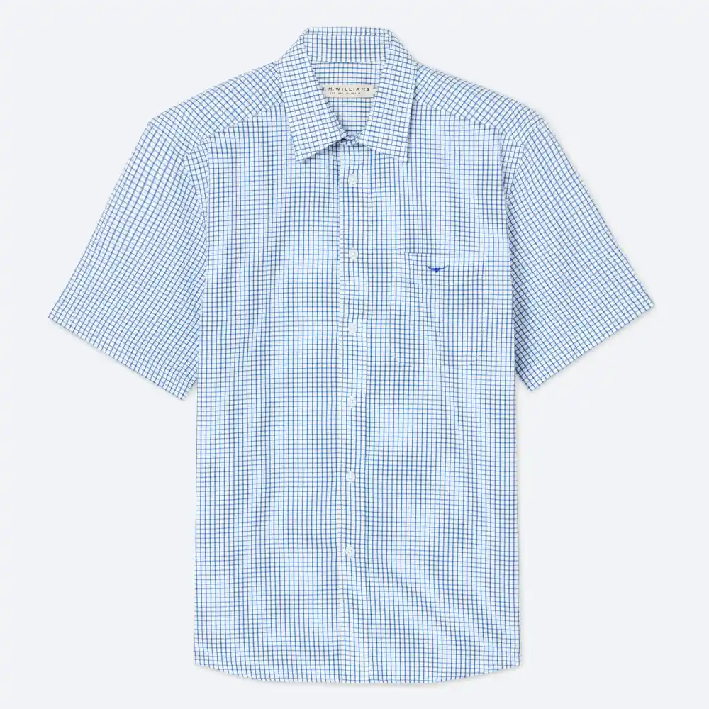 R.M.Williams Mens Hervey Shirt White Blue