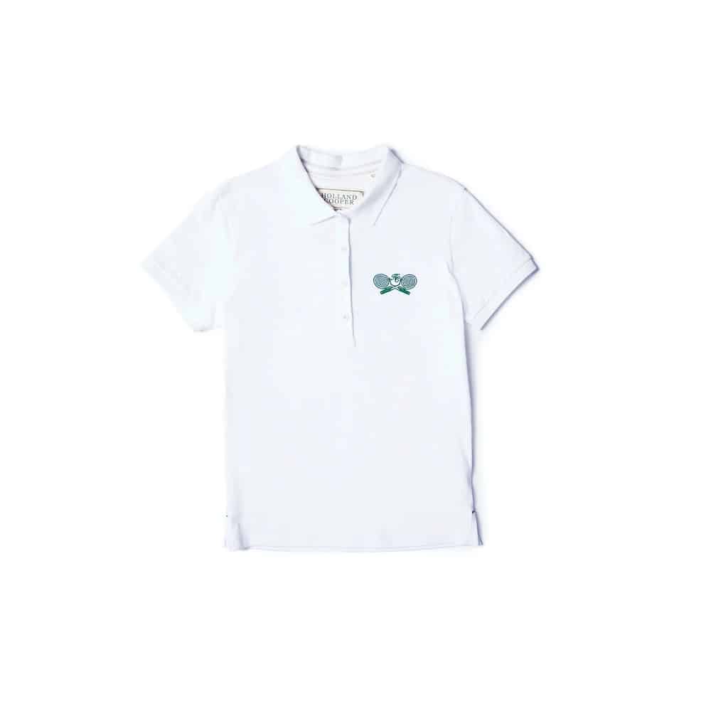Holland Cooper Ladies Racquets Polo Shirt White