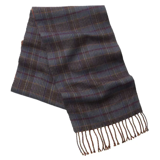 Schoffel Merino Check Scarf Olive