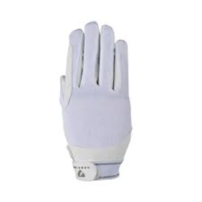 Shires Aubrion Adults Mesh Riding Gloves White