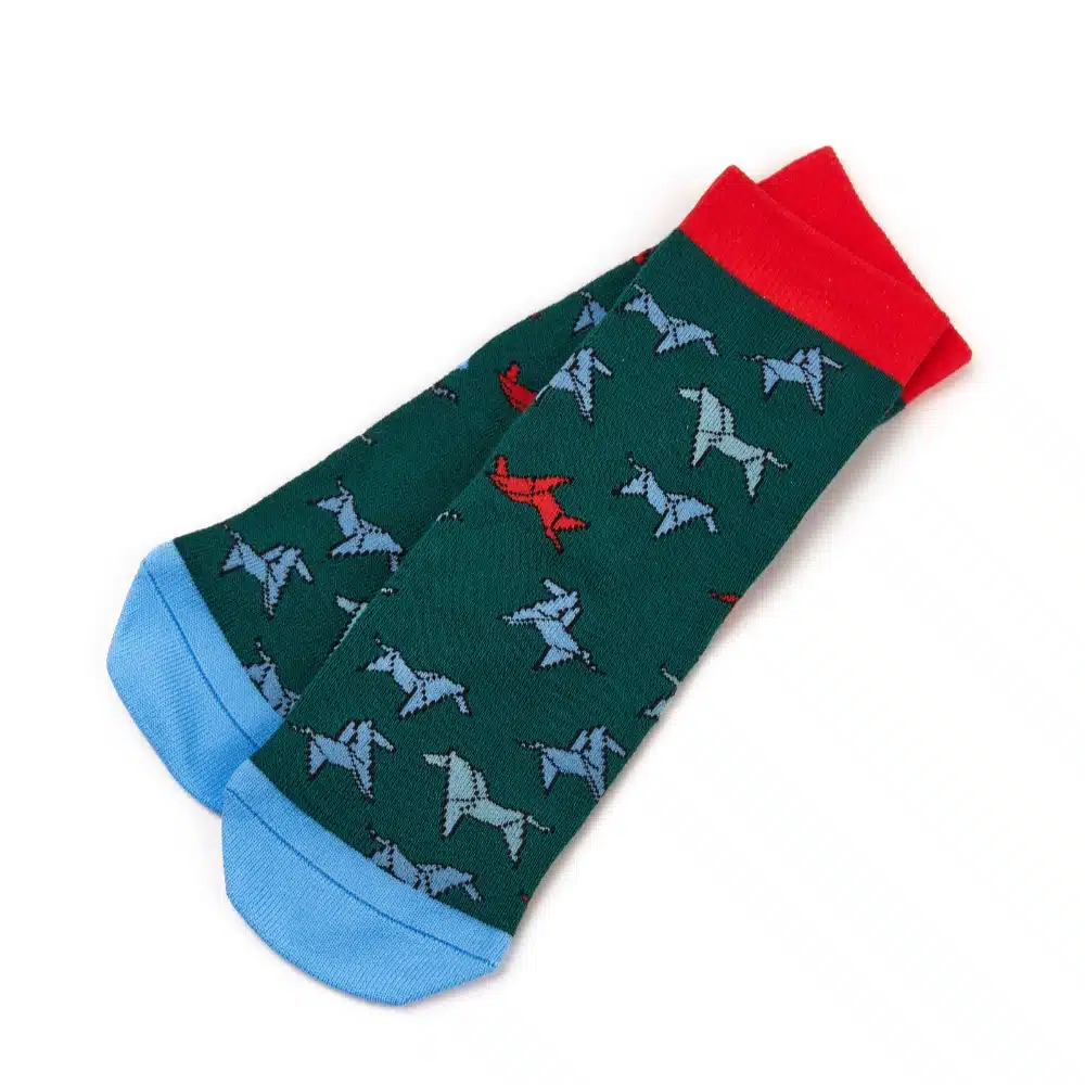 Shires Tikaboo Childrens Ankle Socks Green Horse