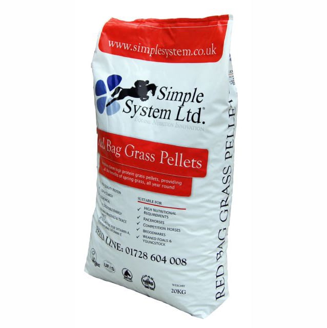 Simple Systems Red Bag Grass Pellets - Wadswick Country Store Horse Feed - Simple Systems Horse Feed