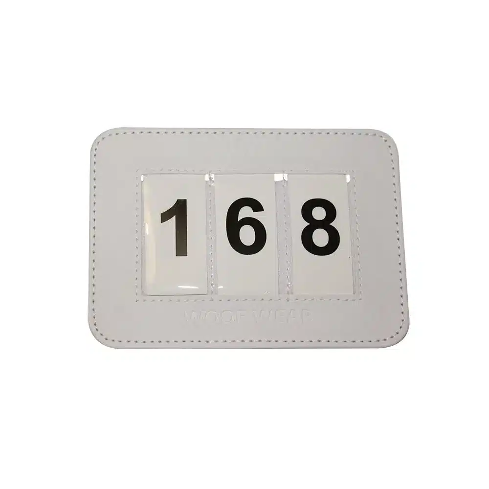 Woof Wear 3 Digit Dressage Number Holder White