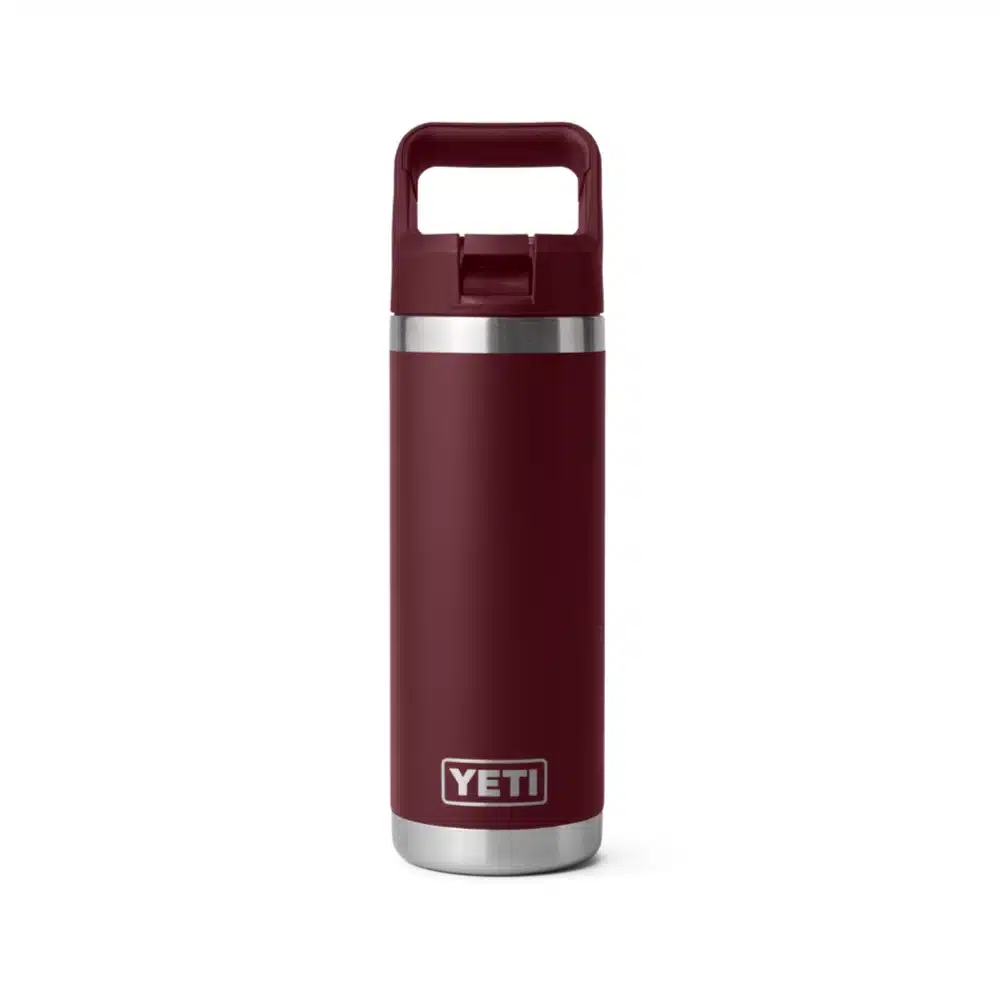 Yeti Rambler Bottle 18 Oz With Colour Matched Straw Cap Wild Vine Red