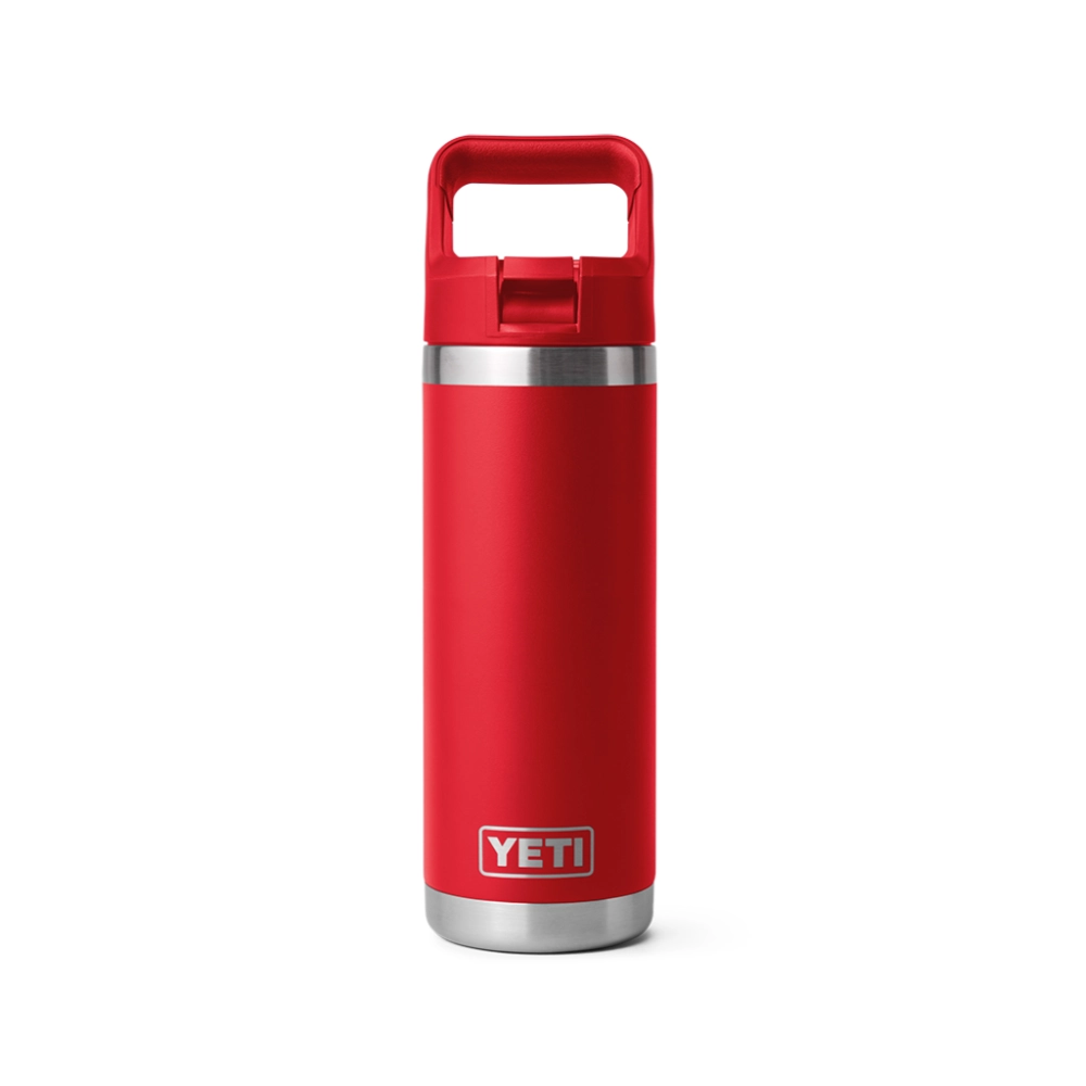Yeti Rambler Bottle 18oz With Colour-Matched Straw Cap Rescue Red