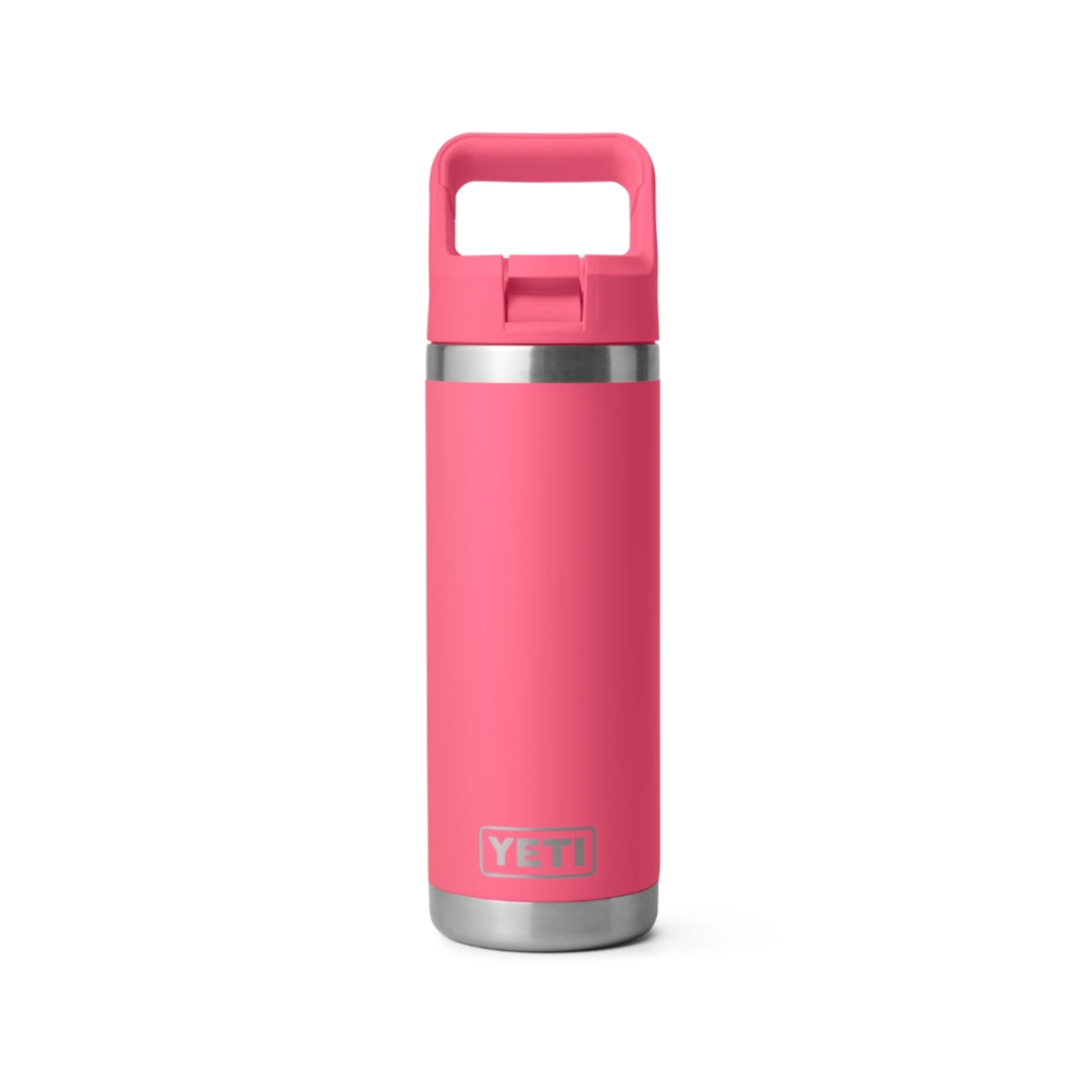 Yeti Rambler Bottle 18oz With Colour Matched Straw Cap Tropical Pink