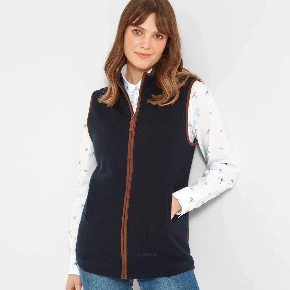 Schoffel Ladies Lambswool Aerobloc Gilet Navy