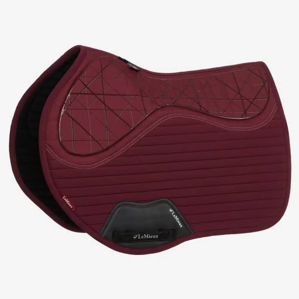 LeMieux Soft Shell Anti Slip Euro Jump Saddle Pad Burgundy
