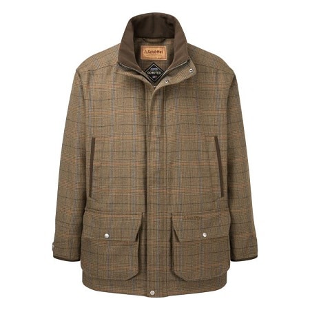 Schoffel Mens Ptarmigan Tweed Classic Coat Arran Tweed