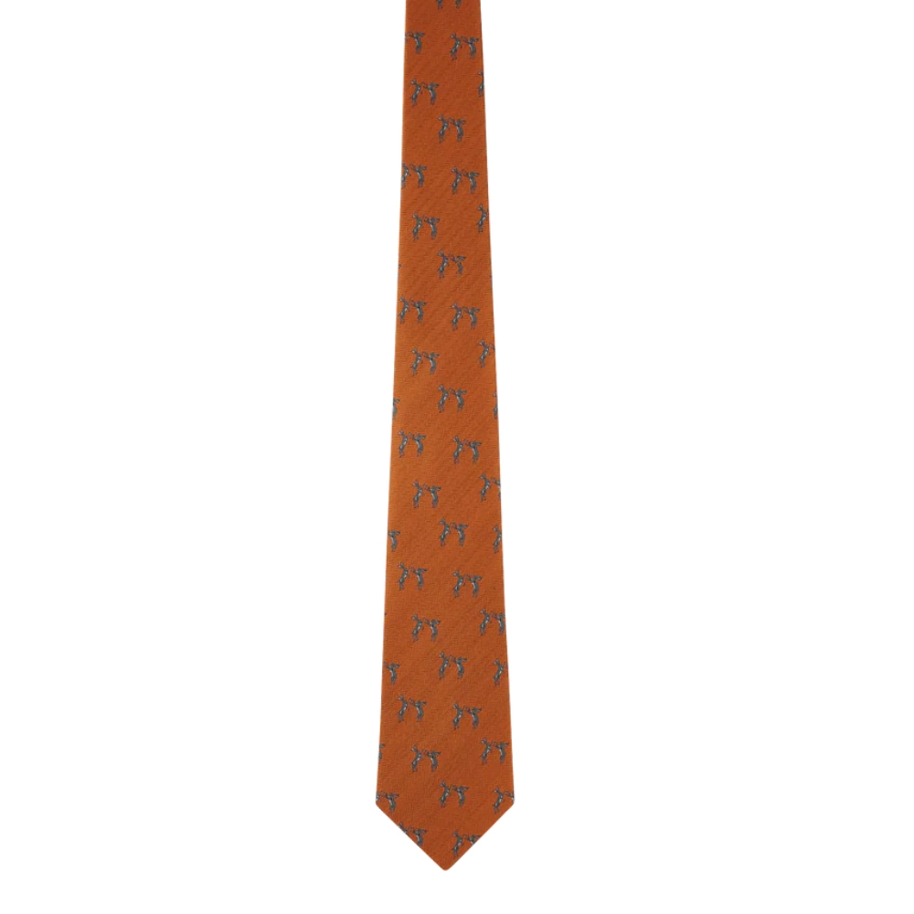 Schoffel Ashford Silk Tie Burnt Orange Hare