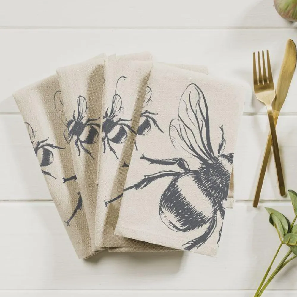 Selbrae House Bee Linen Napkins (Set of 4)