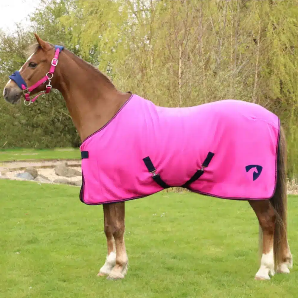 HY Equestrian Belton Fleece Horse Rug Pink/Navy