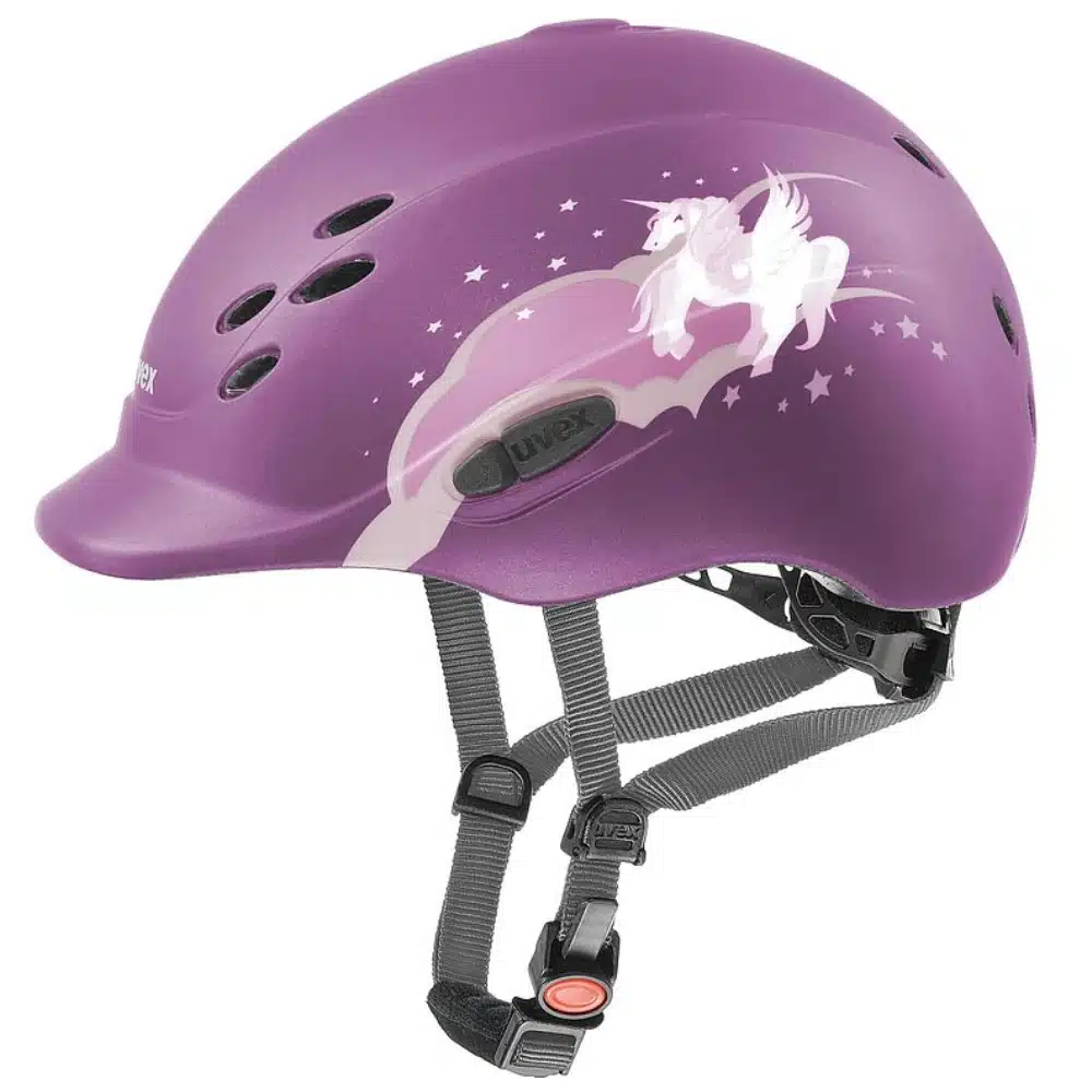 Uvex Childrens Onyxx Riding Hat Berry Matt Unicorn