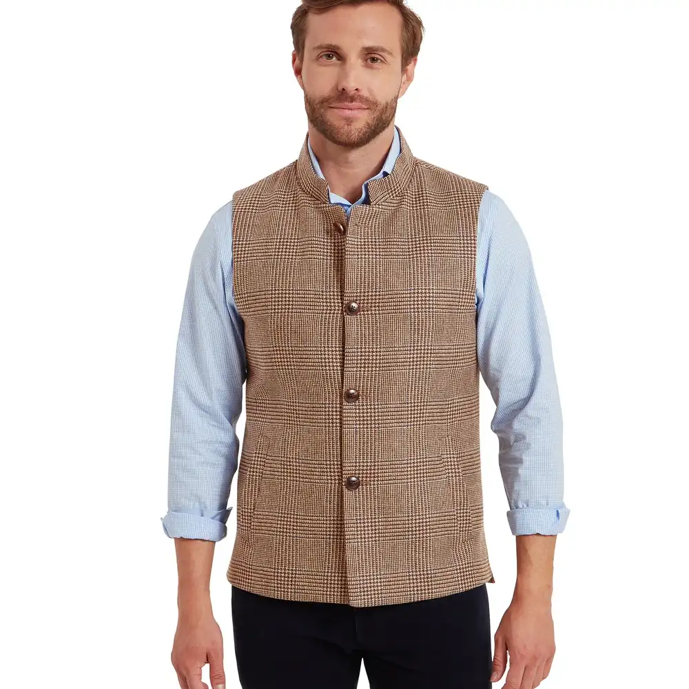 Schoffel Mens Berwick Nehru Tweed Waistcoat Hawick
