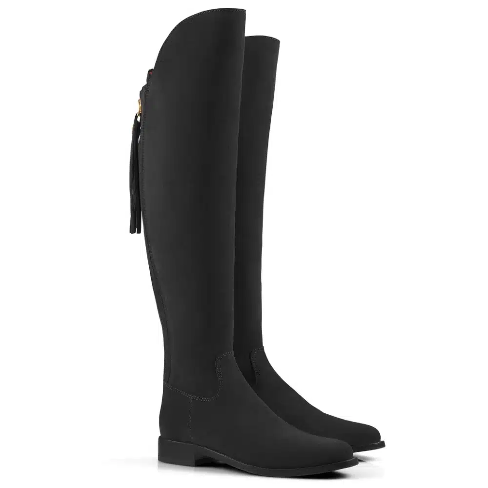 Fairfax & Favor Ladies Flat Amira Boot Black Suede