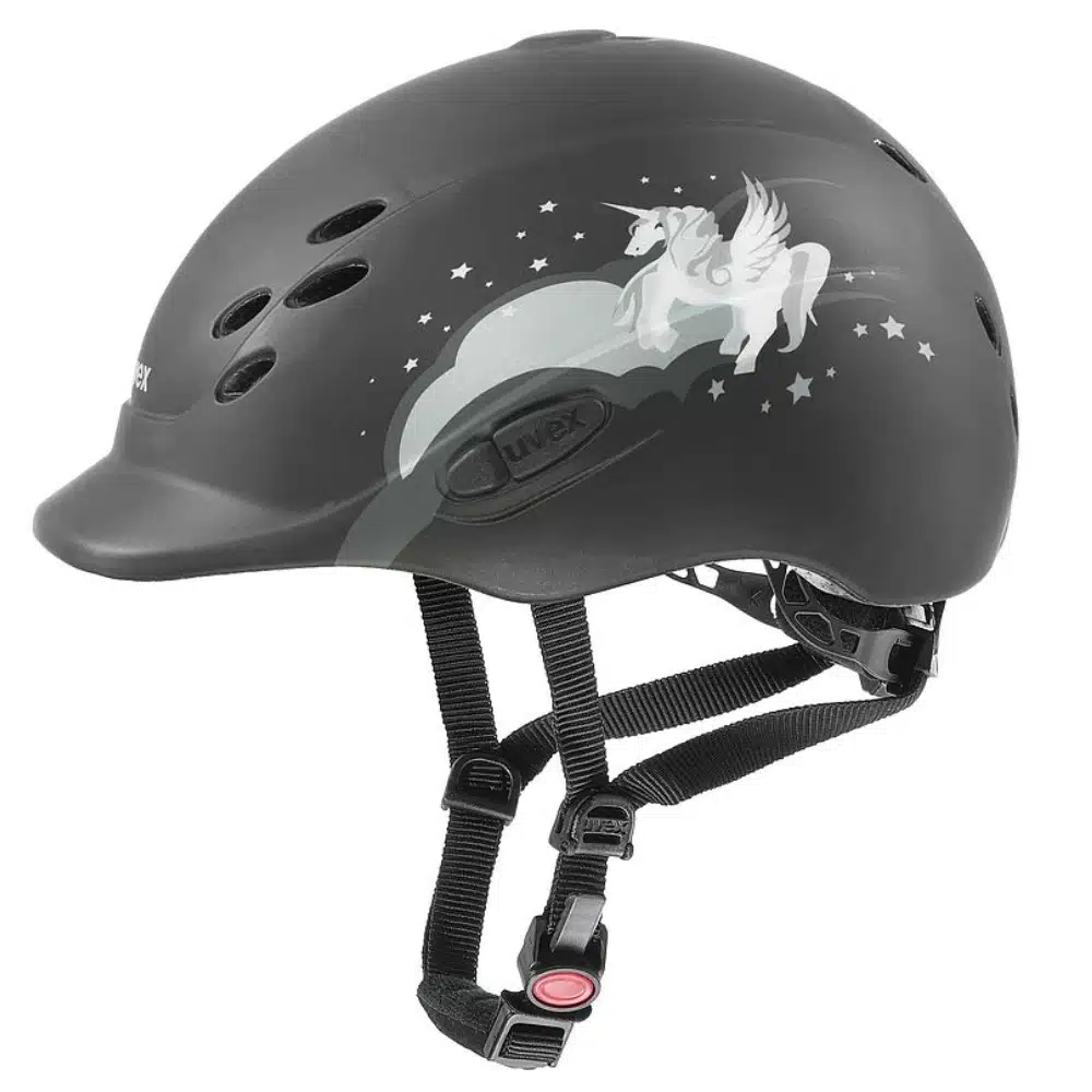 Uvex Childrens Onyxx Riding Hat Black Matt Unicorn