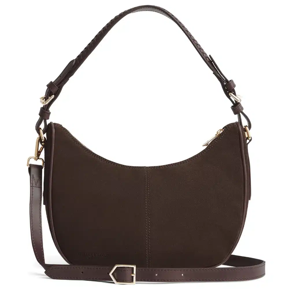 Fairfax & Favor Tetbury Crescent Handbag Chocolate Suede