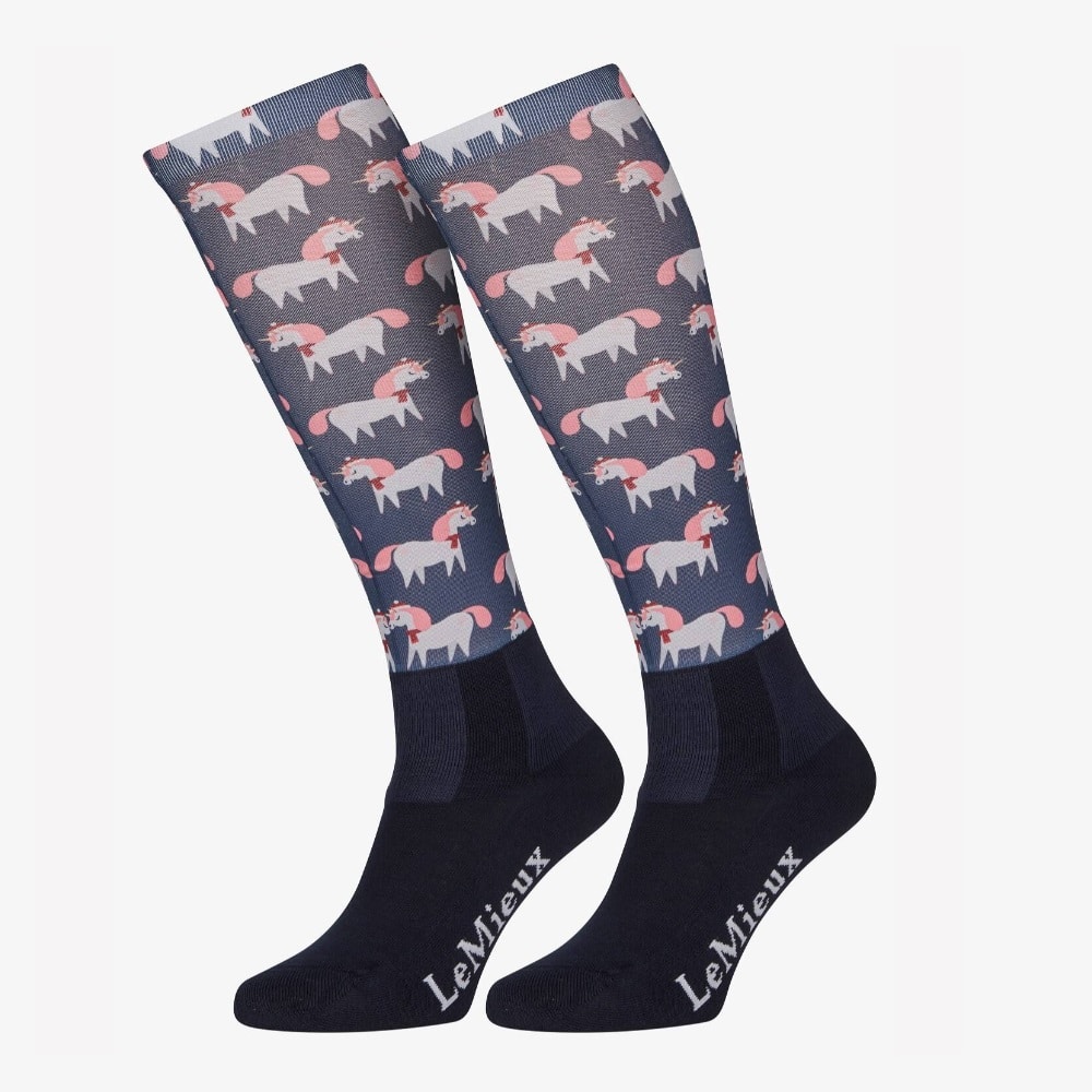 LeMieux Junior Footsie Socks Christmas Unicorn