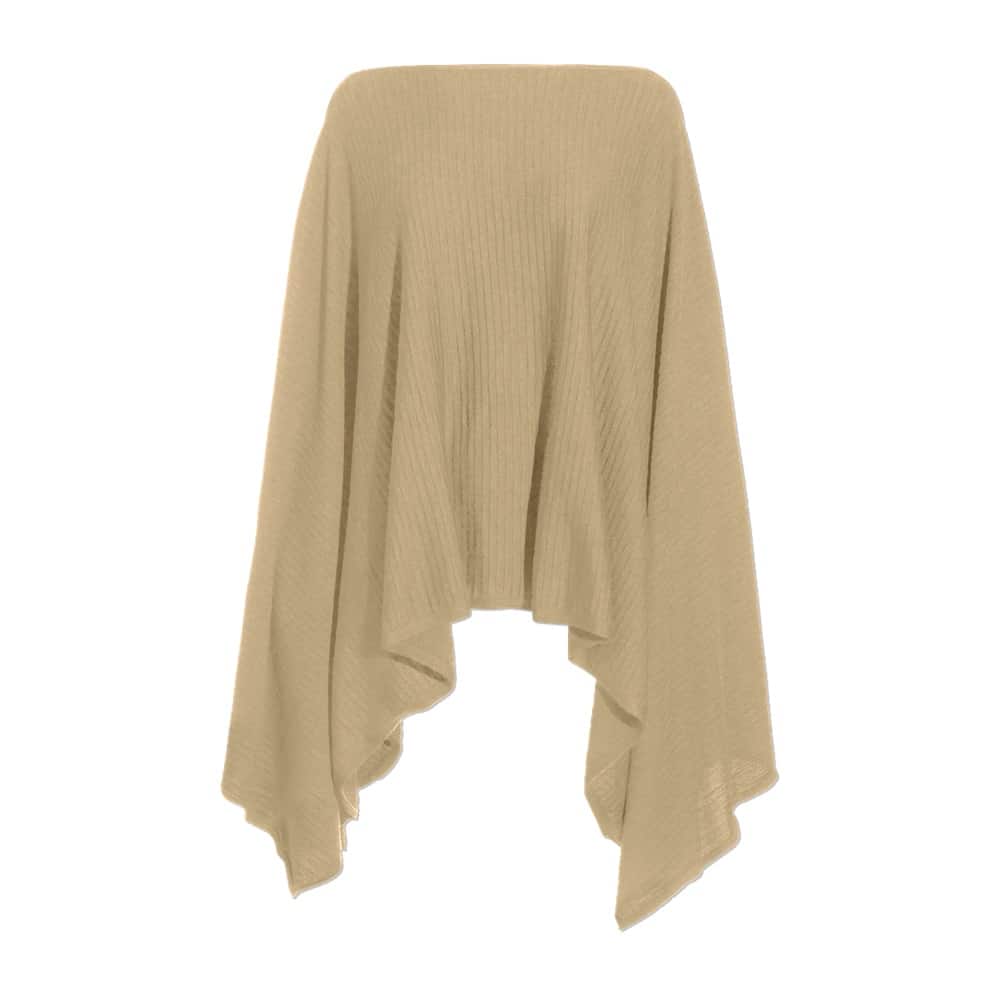 Waring Brooke Signature Draped Poncho Taupe