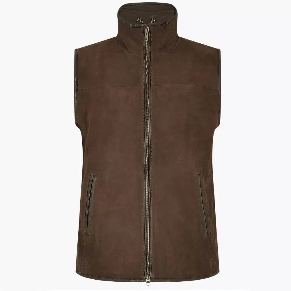 Dubarry Mens Dunhill Leather Gilet Walnut