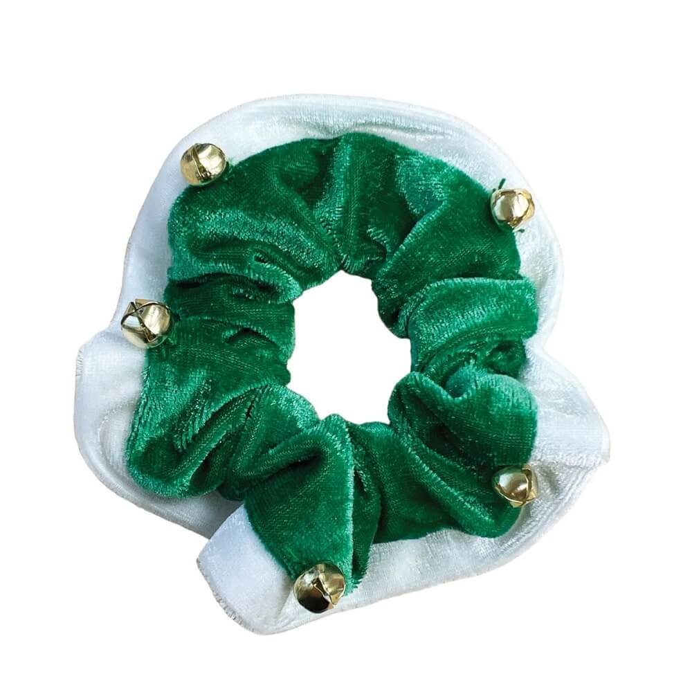 Equetech Christmas Scrunchie Green/White