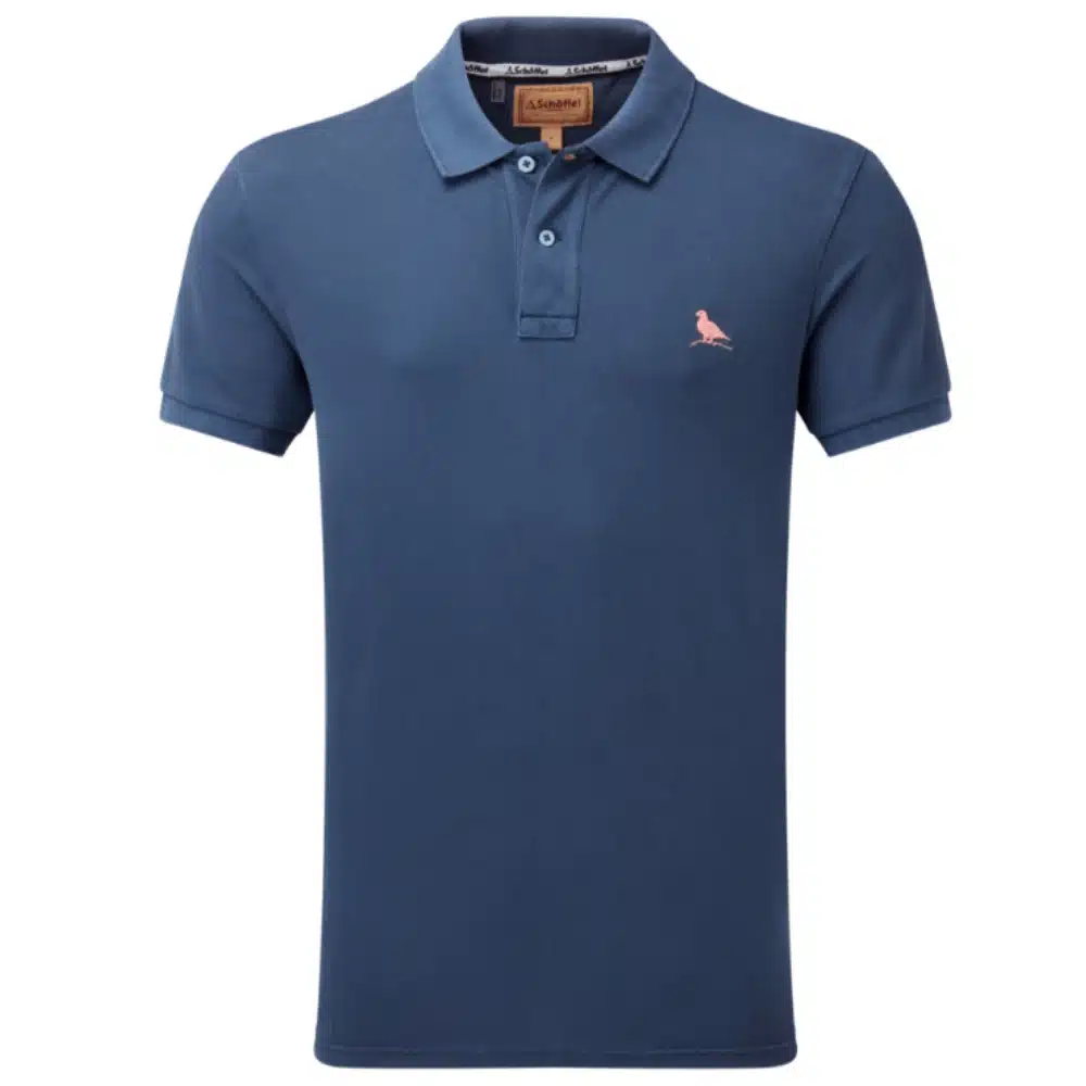 Schoffel Mens St Ives Garment Dyed Polo Shirt French Navy