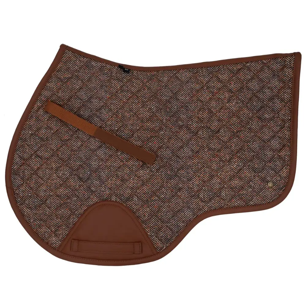 Sixteen Cypress Close Contact Saddle Pad Herringbone & Cognac