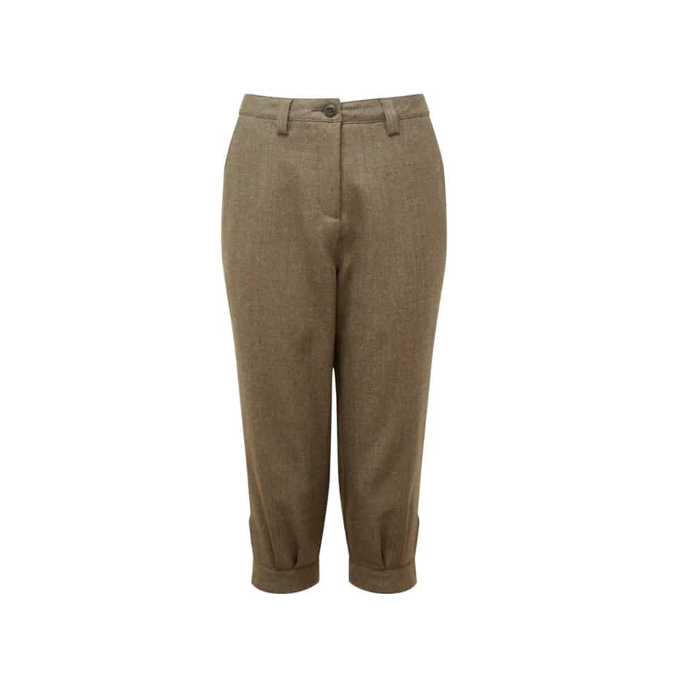 Schoffel Ladies High Waisted Tweed Breeks Loden Green Herringbone