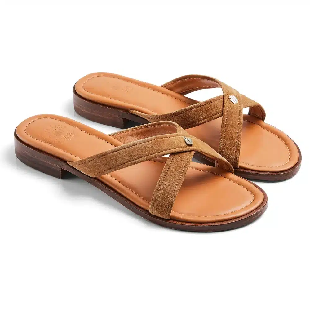 Fairfax & Favor Ladies Holkham Sandal Tan Suede