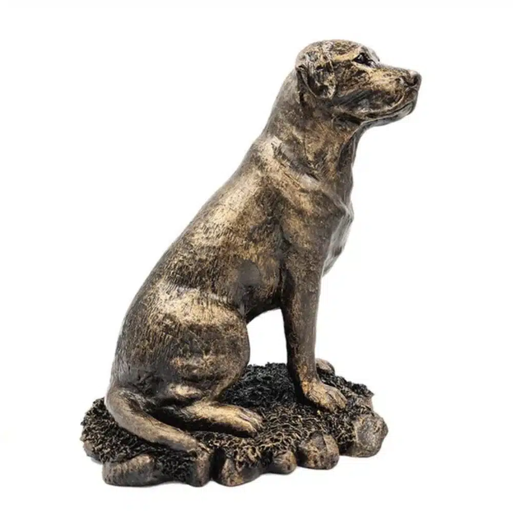 Patina Bronze Sculpture Labrador Sitting