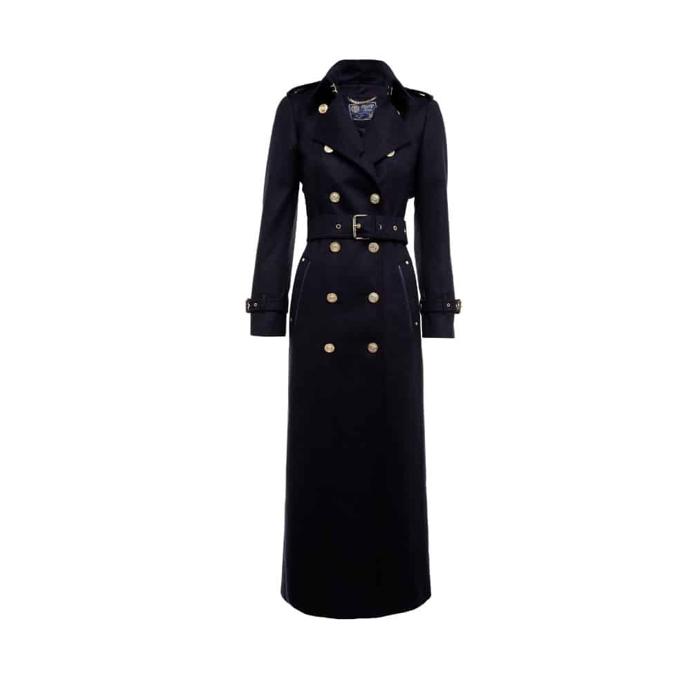 Holland Cooper Full Length Marlborough Trench Coat Soft Navy