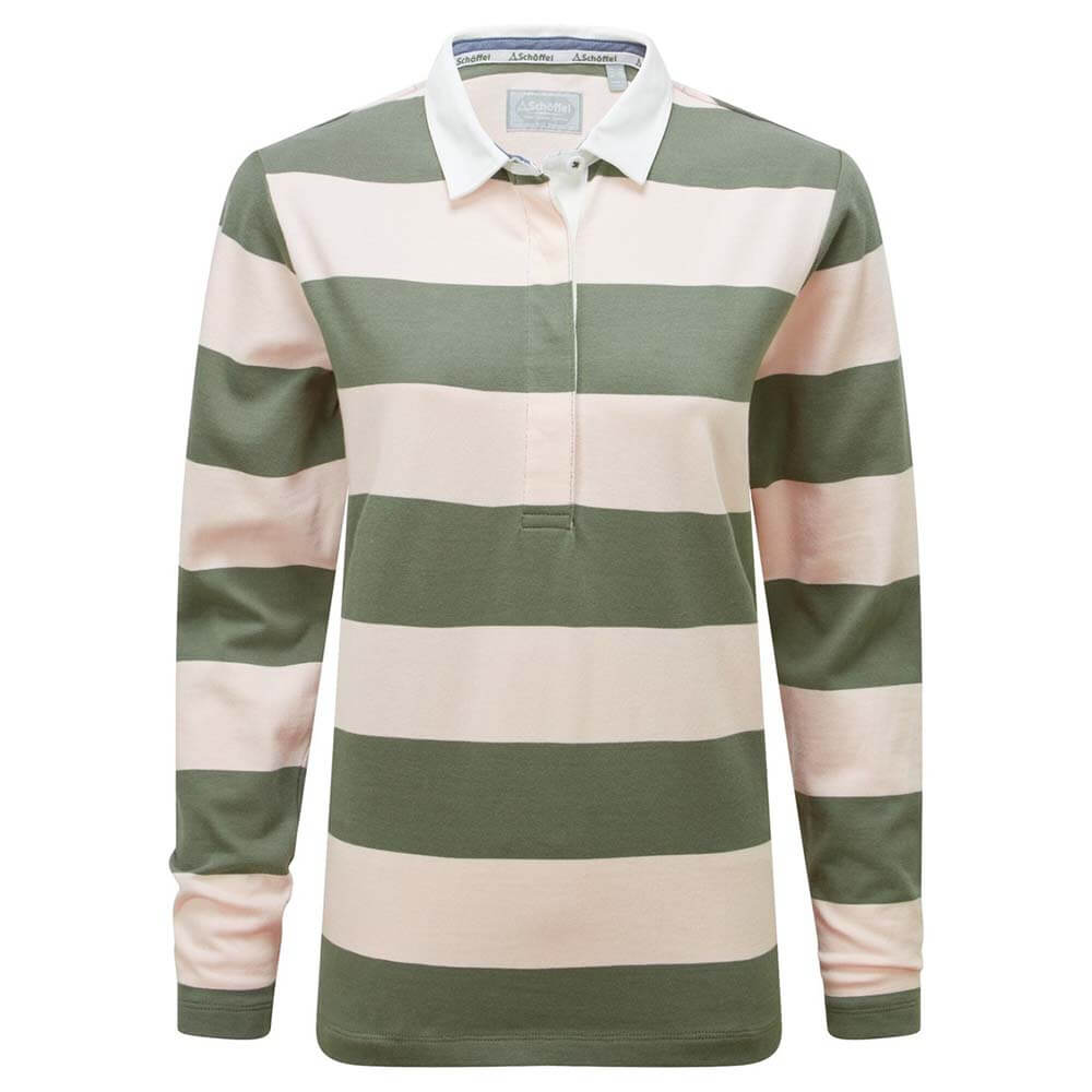 Schoffel Ladies St Mawgan Rugby Shirt Cedar Blush Stripe