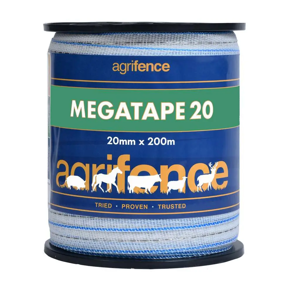 Agrifence Megatape Reinforced Fencing Tape 200m White