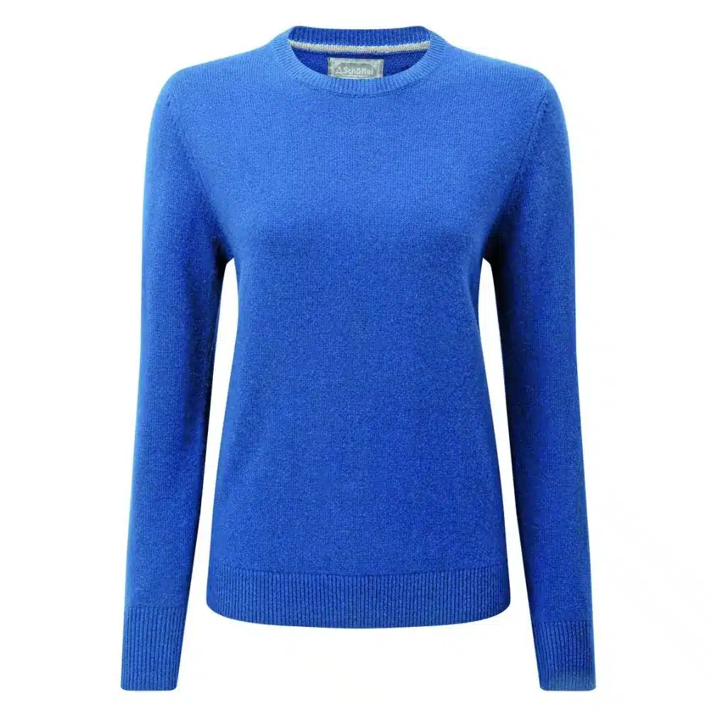 Schoffel Ladies Merino Crew Neck Jumper Cobalt Blue