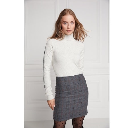 Holland Cooper Ladies Chelsea Skirt Mid Blue Check