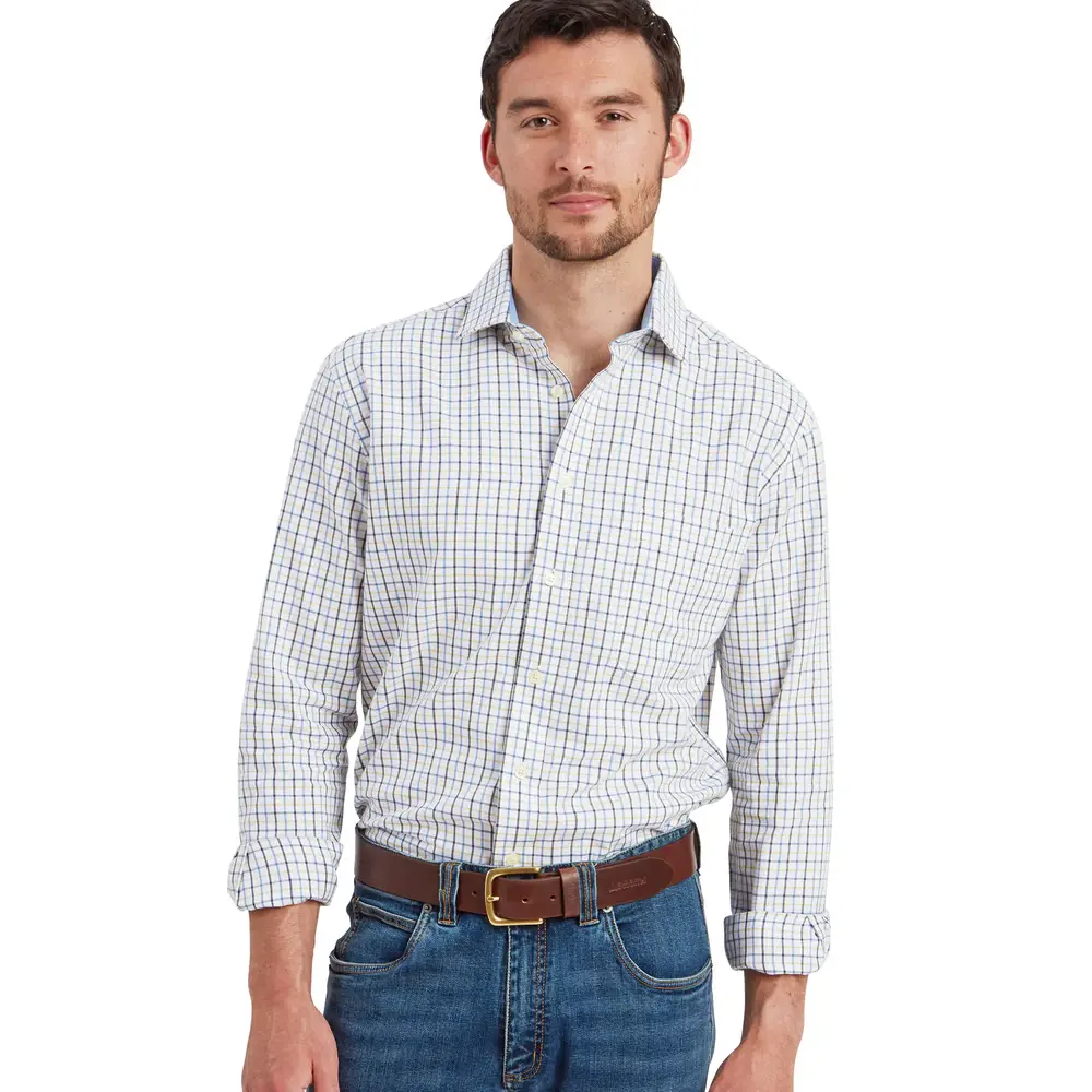 Schoffel Mens Milton Tailored Shirt Vintage Navy/Imp Blue