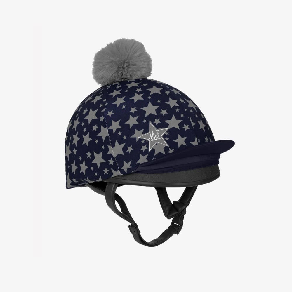 LeMieux Childrens Mini Reflective Print Hat Silk Indigo