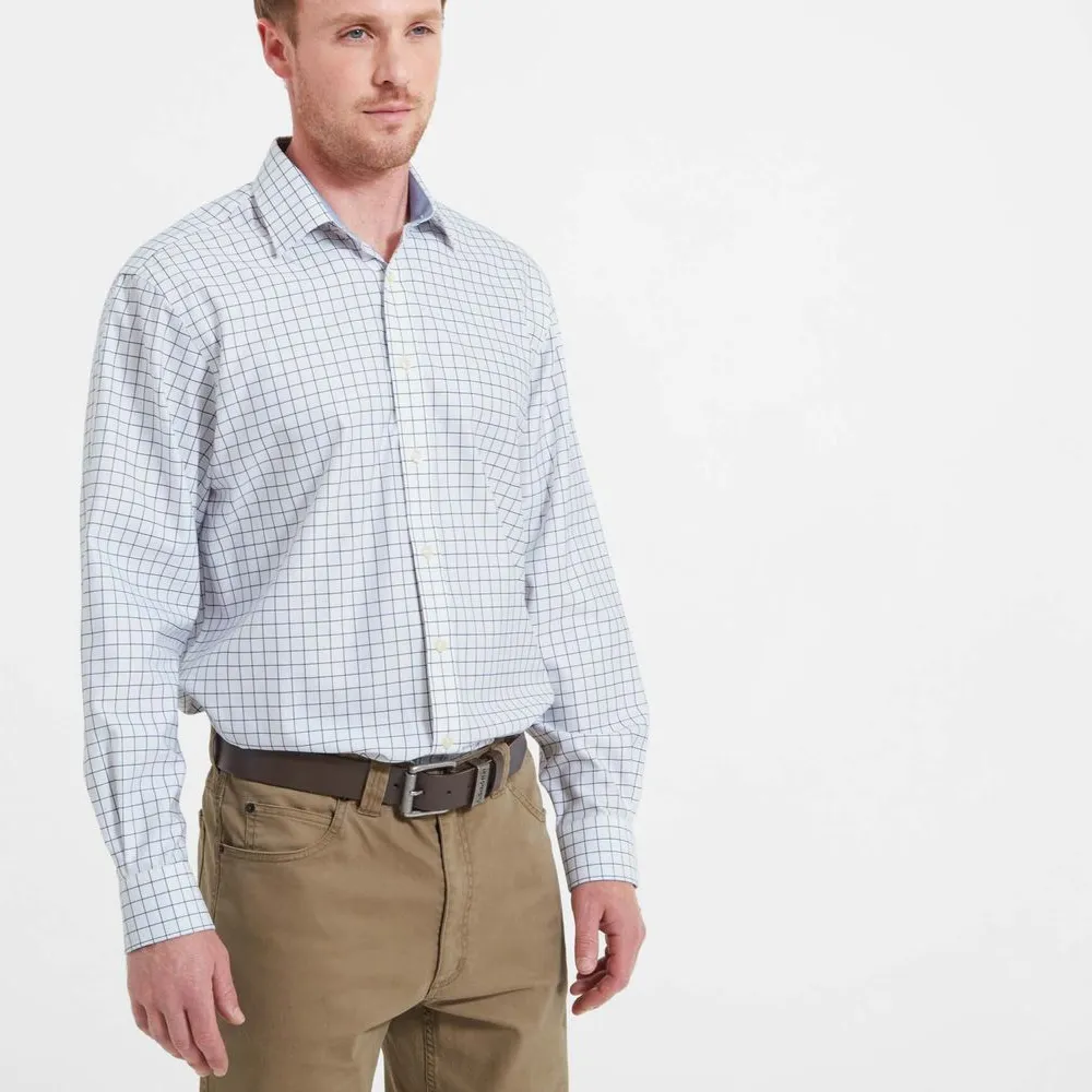 Schoffel Mens Greenwich Classic Shirt Navy Check