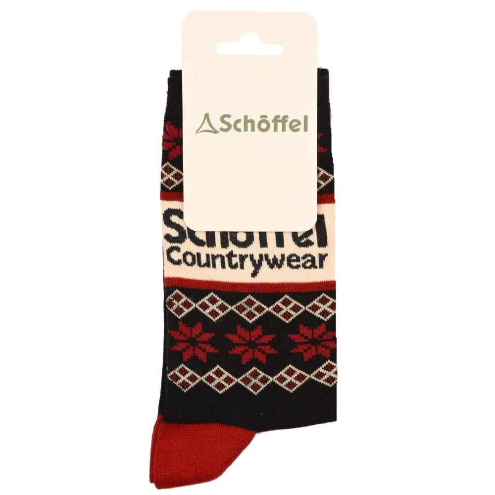 Schoffel Cotton Socks Navy Fairisle