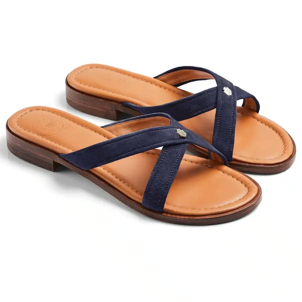 Fairfax & Favor Ladies Holkham Sandal Navy Suede