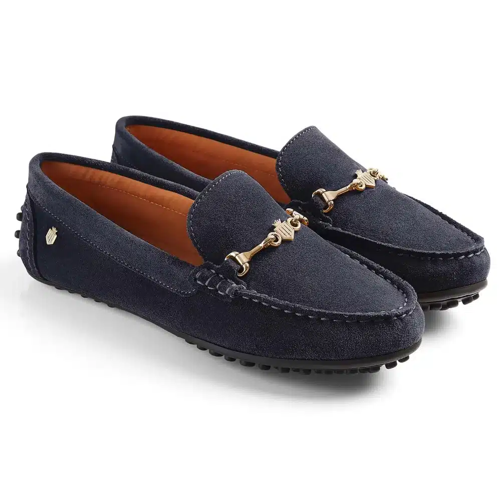 Fairfax & Favor Ladies Trinity Driver Shoe Navy Suede