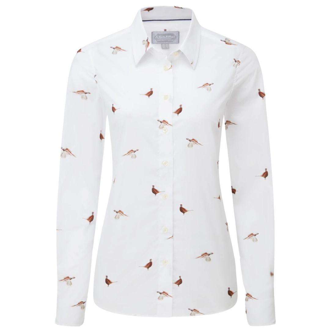 Schoffel Ladies Norfolk Shirt Pheasant Print