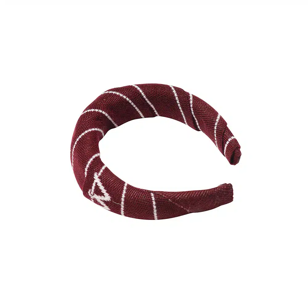 Waring Brooke Padded Stripe Hairband Burgundy