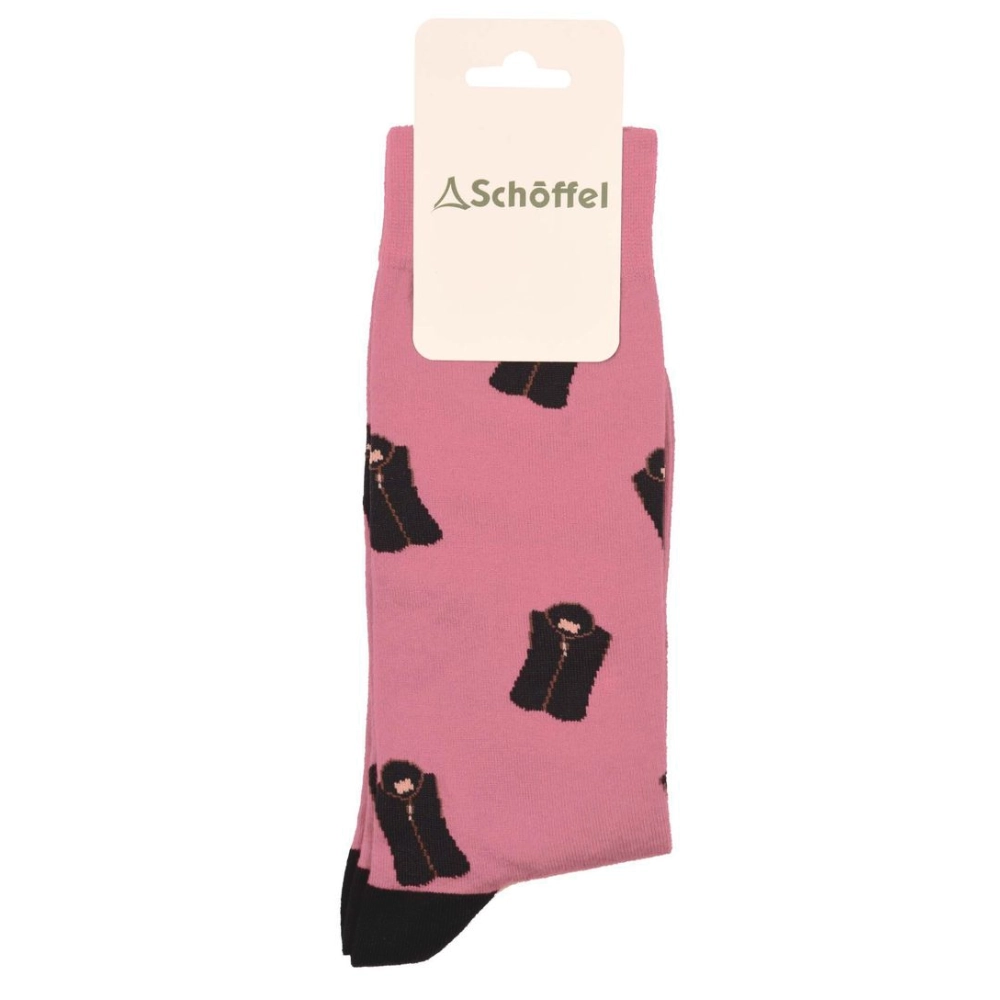 Schoffel Ladies Cotton Socks Pink Lyndon