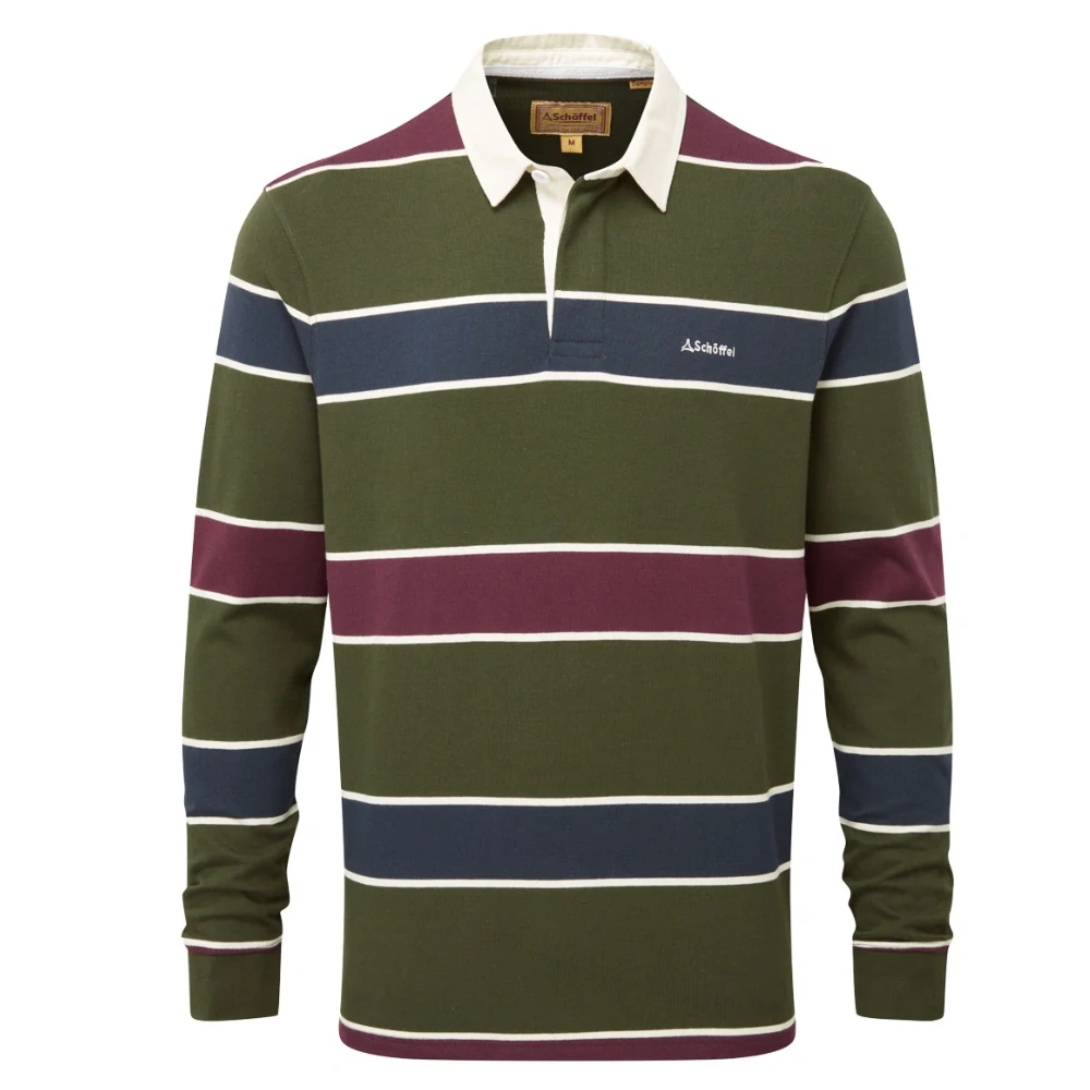 Schoffel Mens Porthtowan Rugby Shirt Woodland/Wine