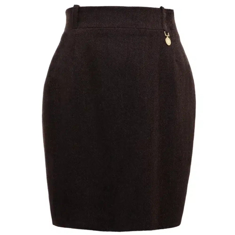 Holland Cooper Ladies Regency Skirt Chocolate Herringbone