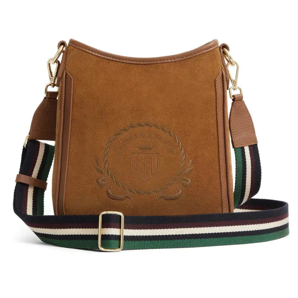 Fairfax & Favor Richmond Messenger Bag Tan Suede